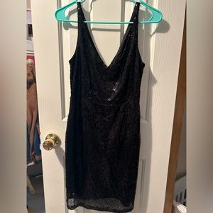 Lulus size medium black sequined dress